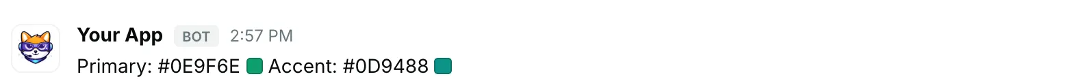 Brand colours — how it renders in Repzo Chat