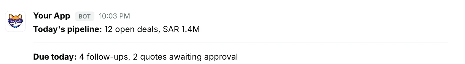 A divider between two sections — how it renders in Repzo Chat