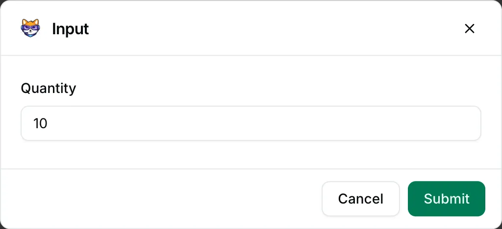 A number input — how it renders in Repzo Chat