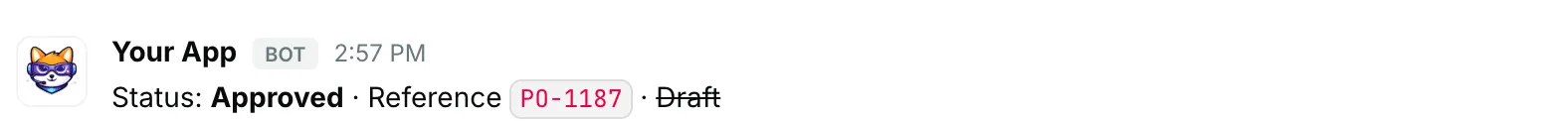 Styled text — how it renders in Repzo Chat